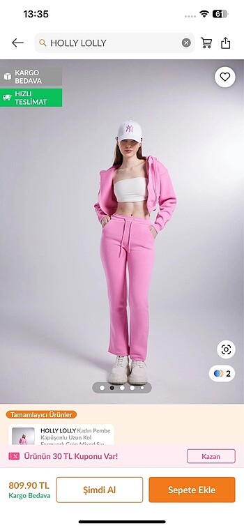 Pembe eşofman