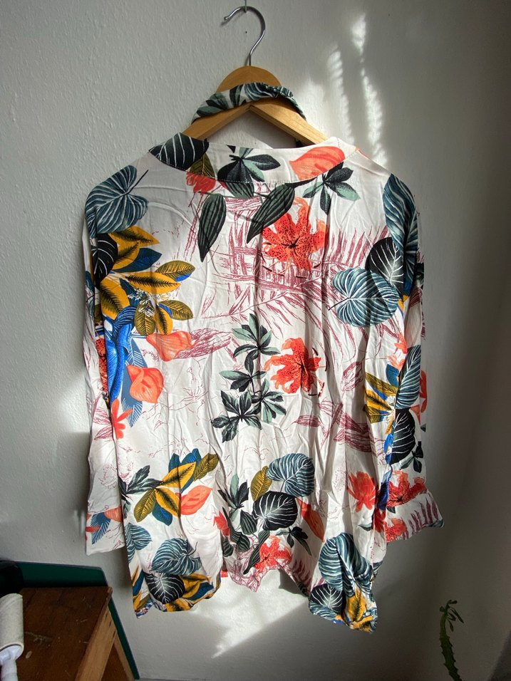 Çiçek Desenli Uzun Bohem Kadın Kimono - Görsel 2