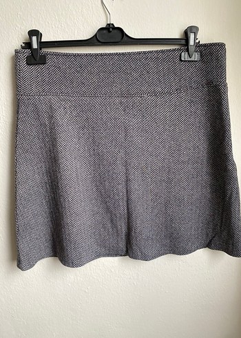 Düğmeli Gri Mini Etek - Handmade - Görsel 2