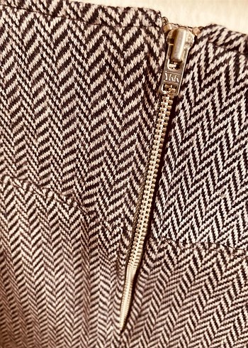 Düğmeli Gri Mini Etek - Handmade - Görsel 3