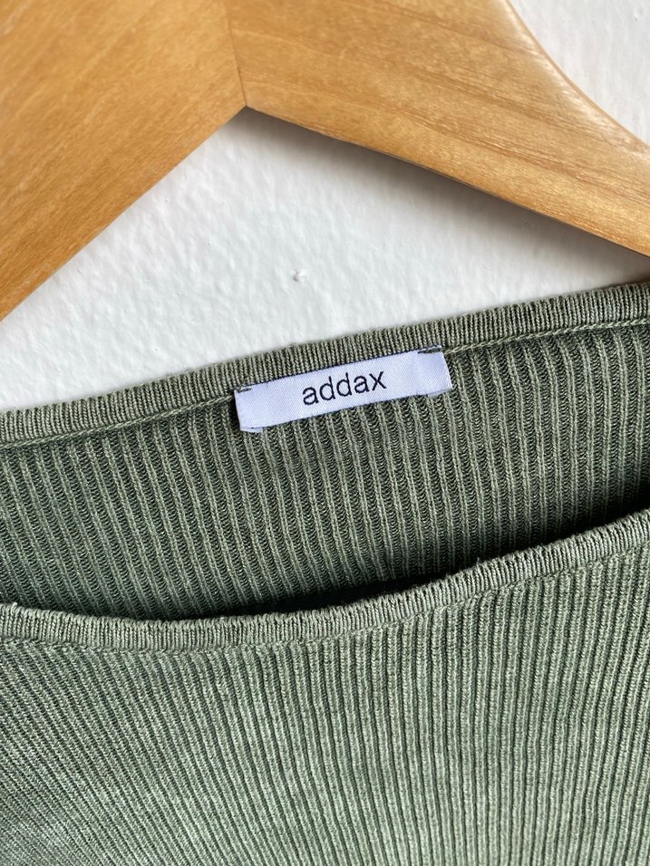 Addax Haki Yeşil Crop Triko / Yıkamalı Görünüm - Görsel 4