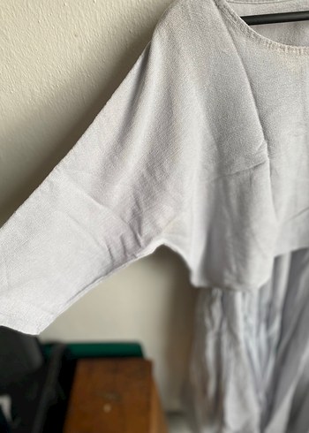 Gri Askılı Salaş Midi Elbise takım - Görsel 5