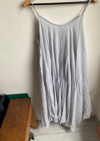 Gri Askılı Salaş Midi Elbise takım - Görsel 2