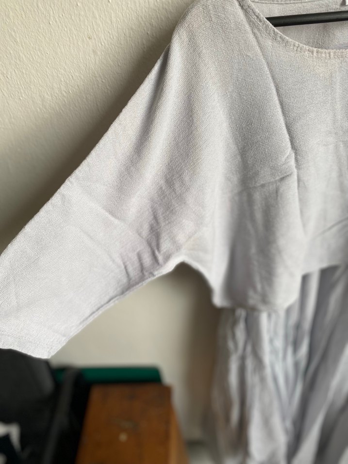 Gri Askılı Salaş Midi Elbise takım - Görsel 5