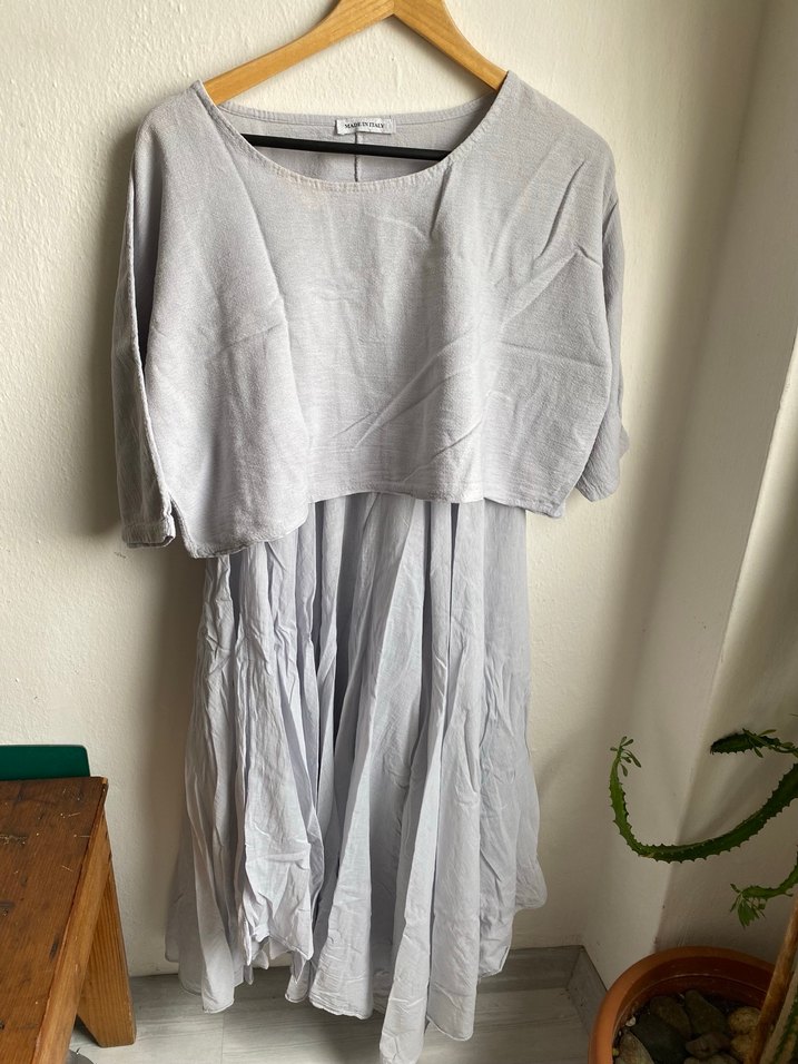 Gri Askılı Salaş Midi Elbise takım - Görsel 3