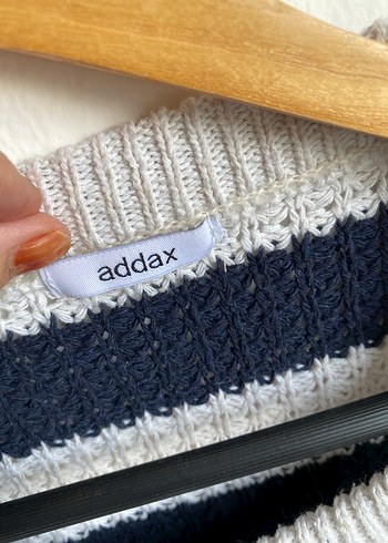 Addax Çizgili Örgü Kadın Hırka - Görsel 3