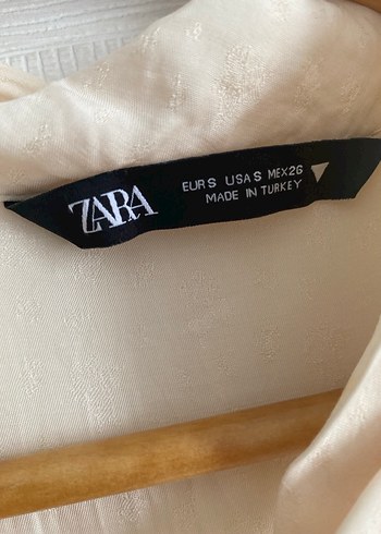 Zara Ekru Fular Yakalı Akışkan Bluz - Çok Şık - Görsel 3