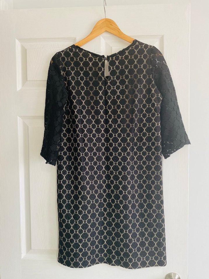 Handmade Dantel Detaylı Siyah Midi Elbise - Görsel 2