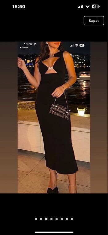 xs Beden Zara viral aksesuar detaylı elbise