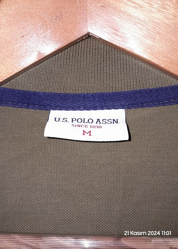 m Beden Erkek Haki Polo Yaka Kısa Kollu Tişört