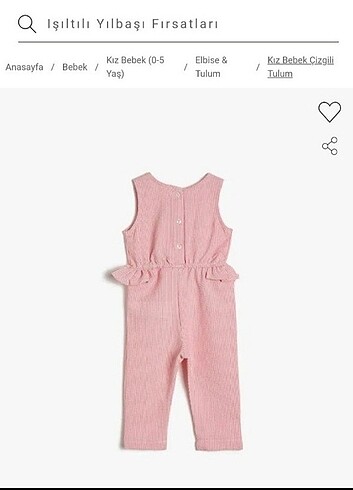 9-12 Ay Beden pembe Renk Kız salopet tulum