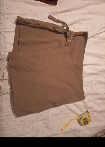 Zara Gri Pilili Midi Keten Etek 2 tane