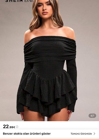 Shein Siyah Straplez Mini Şortlu Elbise