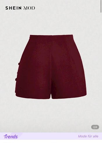 Sheinside Shein Bordo Fırfır Detaylı Şort Etek