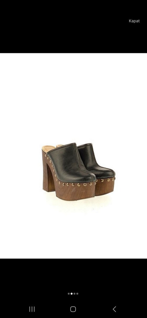 Kahverengi Ahşap Platform Topuklu Kadın Ayakkabı - Görsel 2