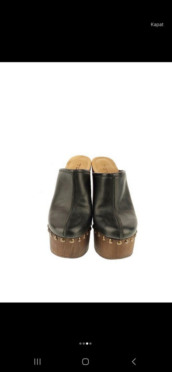 Kahverengi Ahşap Platform Topuklu Kadın Ayakkabı - Görsel 3