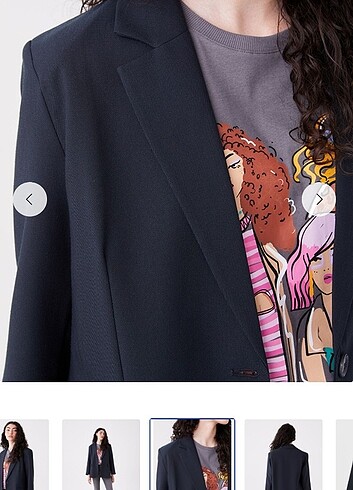 Zara Lacivert Blazer Ceket