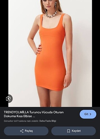 38 Beden Turuncu Elbise
