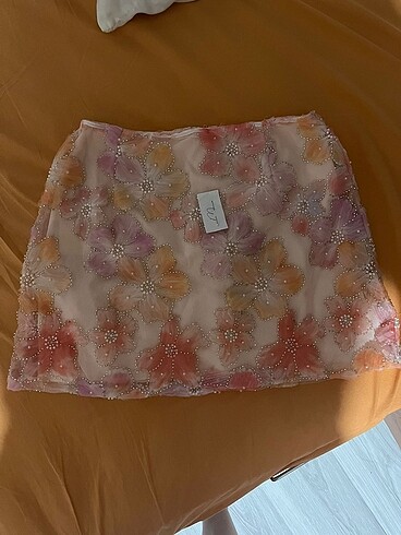 m Beden çeşitli Renk Çiçekli mini etek
