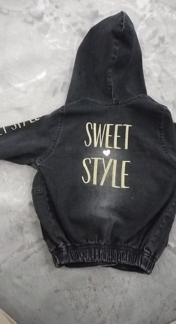 Kız Çocuk Kot Ceket - Siyah Kot Ceket - Görsel 4