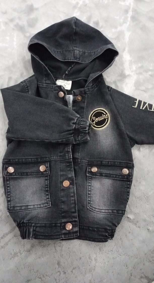 Kız Çocuk Kot Ceket - Siyah Kot Ceket - Görsel 2