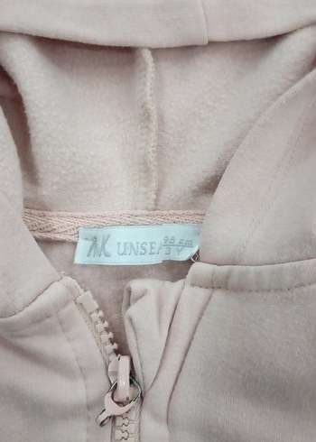 Kız Çocuk Kapüşonlu Fermuarlı Pembe Sweatshirt - Görsel 4