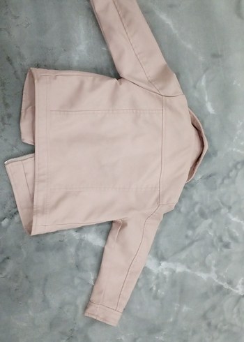 Kız Çocuk Pembe Biker Deri Ceket - Görsel 4