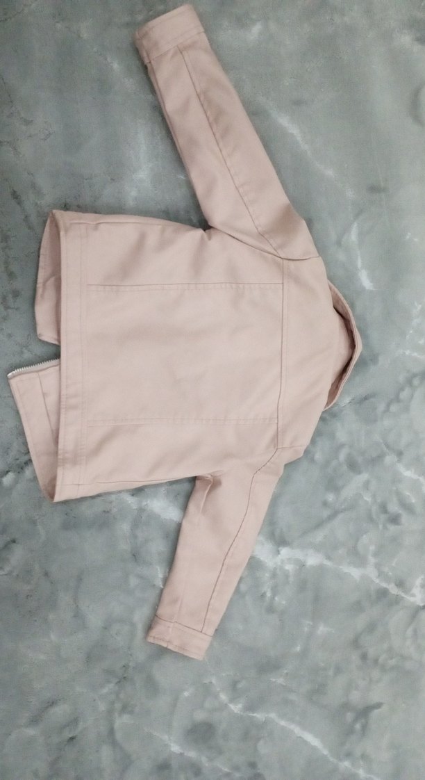 Kız Çocuk Pembe Biker Deri Ceket - Görsel 4