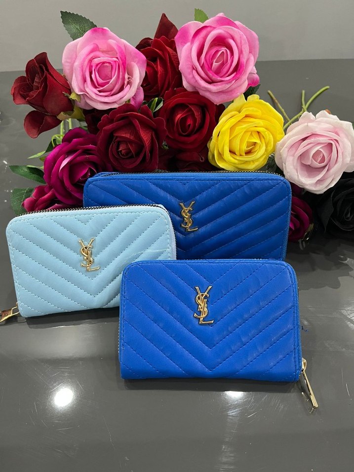 Mavi Deri Fermuarlı Kadın Cüzdanı - Görsel 2