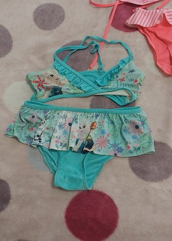 6 Yaş Beden çeşitli Renk Çok Renkli Kız Çocuk Mayo ve Bikini Seti