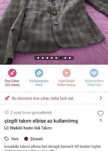 40 Beden çeşitli Renk Bayan ekoseli pantonli takım elbise 