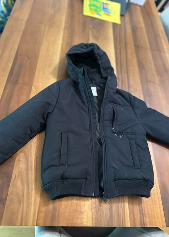 Erkek Çocuk Siyah Fermuarlı Street Wear Mont