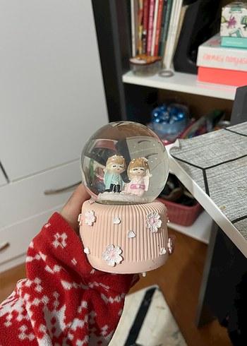 Pembe Pastel Kar Küresi Figürlü Biblo - Görsel 2