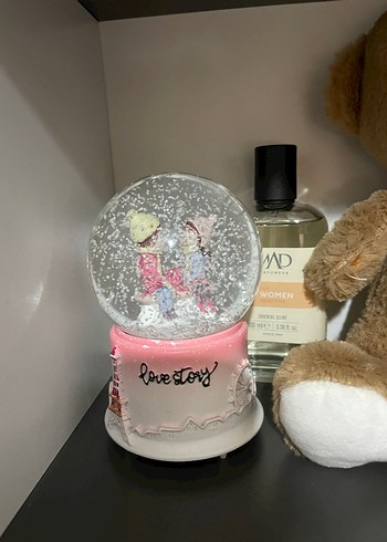 Pembe Pastel Aşıklar Kar Küresi Figürü - Görsel 2