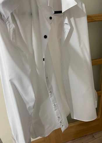 Düğmeli Beyaz Erkek Gömlek - Görsel 5