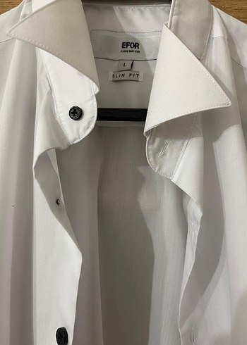 Düğmeli Beyaz Erkek Gömlek - Görsel 3