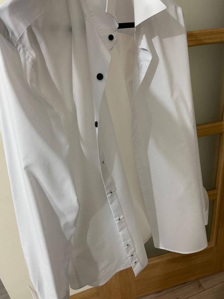Düğmeli Beyaz Erkek Gömlek - Görsel 5