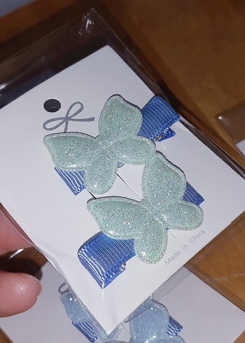 Pastel Nakışlı Fiyonk Çocuk Toka Seti - Görsel 4