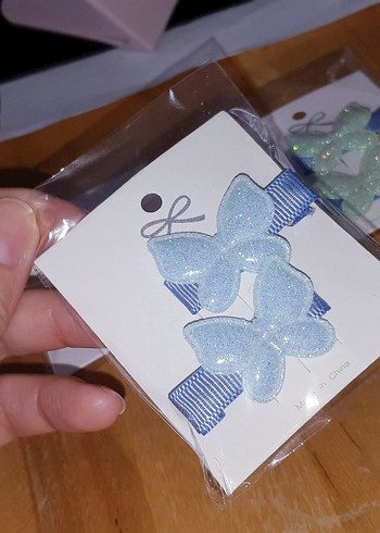 Pastel Nakışlı Fiyonk Çocuk Toka Seti - Görsel 6