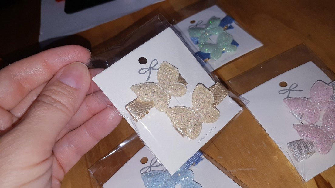 Pastel Nakışlı Fiyonk Çocuk Toka Seti - Görsel 5