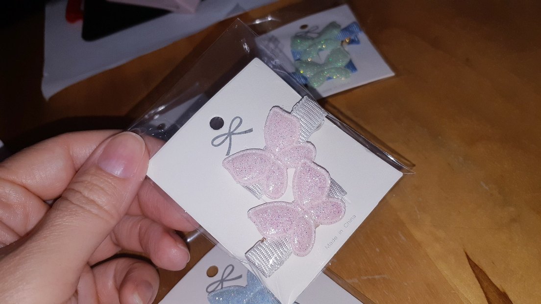 Pastel Nakışlı Fiyonk Çocuk Toka Seti - Görsel 3