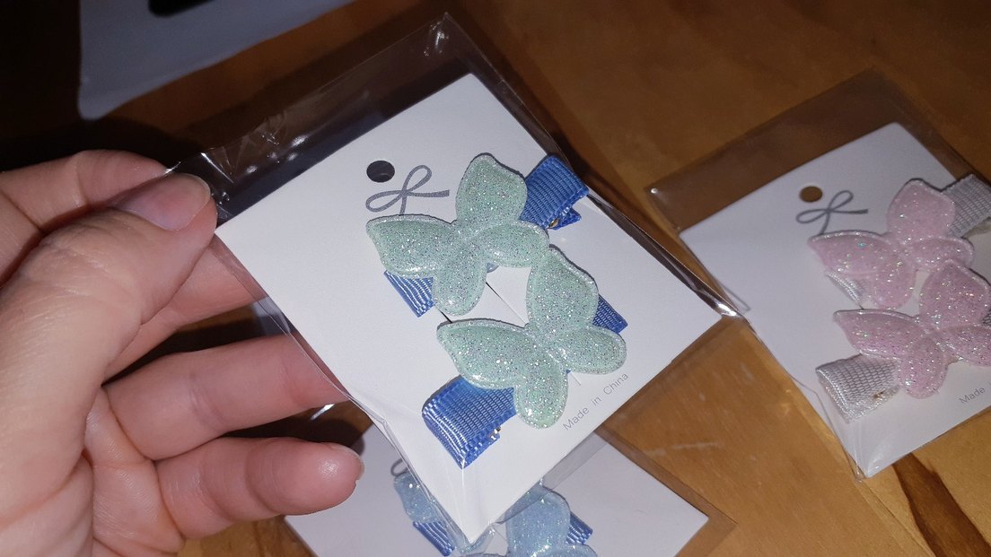 Pastel Nakışlı Fiyonk Çocuk Toka Seti - Görsel 4