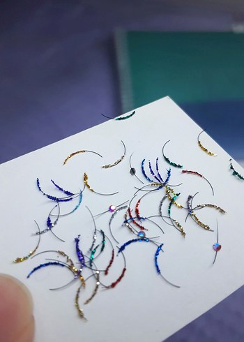 Simli taşlı ipek kirpik - Görsel 2