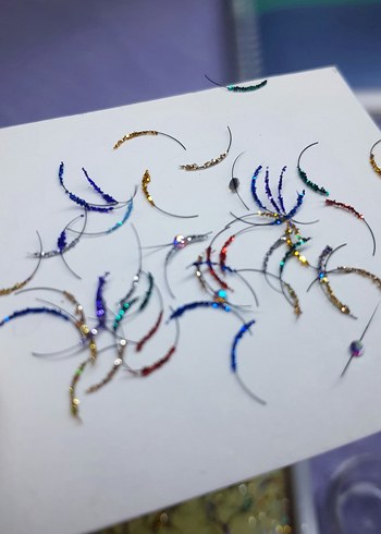 Simli taşlı ipek kirpik - Görsel 3