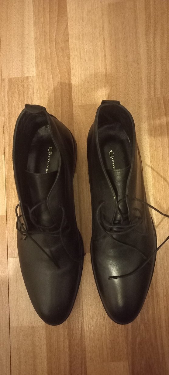 Cottonbar Siyah Erkek Deri Klasik Bağcıklı Ayakkabı - Görsel 3