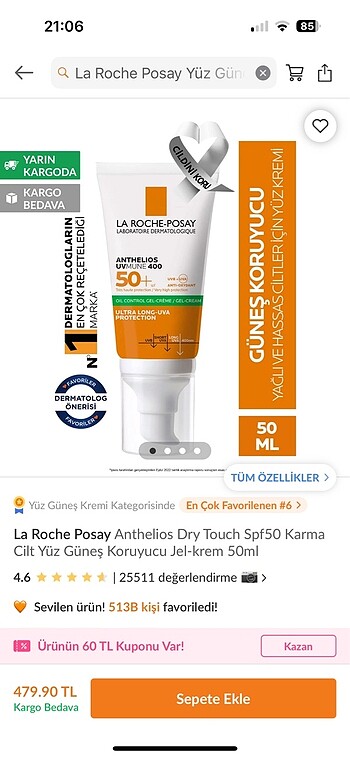 la roche posay anthelios güneş kremi