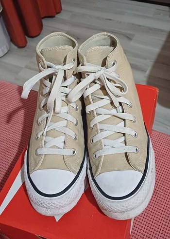 36 Beden Converse Chuck Taylor All Star Bej Platform Ayakkabı