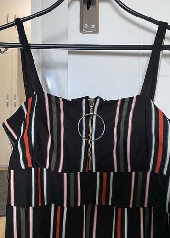 Çizgili Uzun Kadın Elbise - Görsel 3