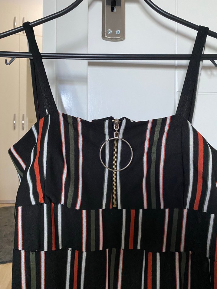 Çizgili Uzun Kadın Elbise - Görsel 3