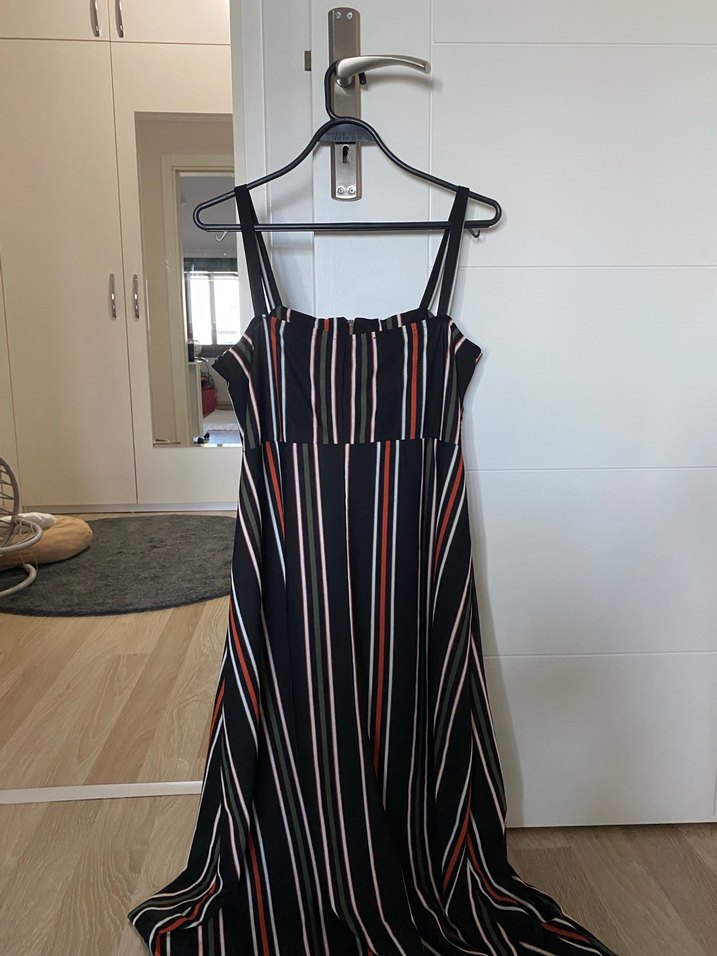 Çizgili Uzun Kadın Elbise - Görsel 2